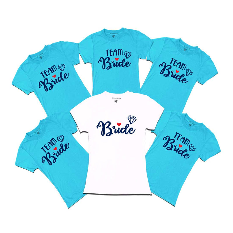 Bride Team T-shirts-Sky Blue-gfashion 