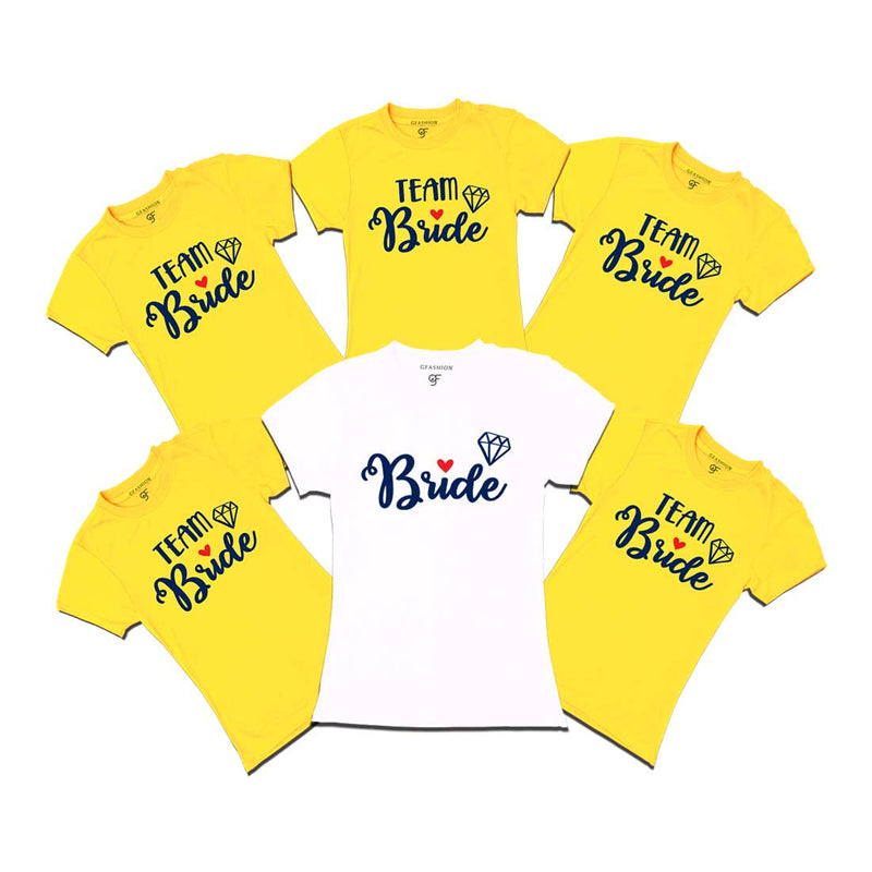 Bride Team T-shirts-Yellow-gfashion 