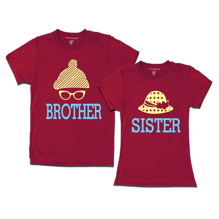 Brother-Sister T-shirts in Maroon Color  available @ gfashion.jpg