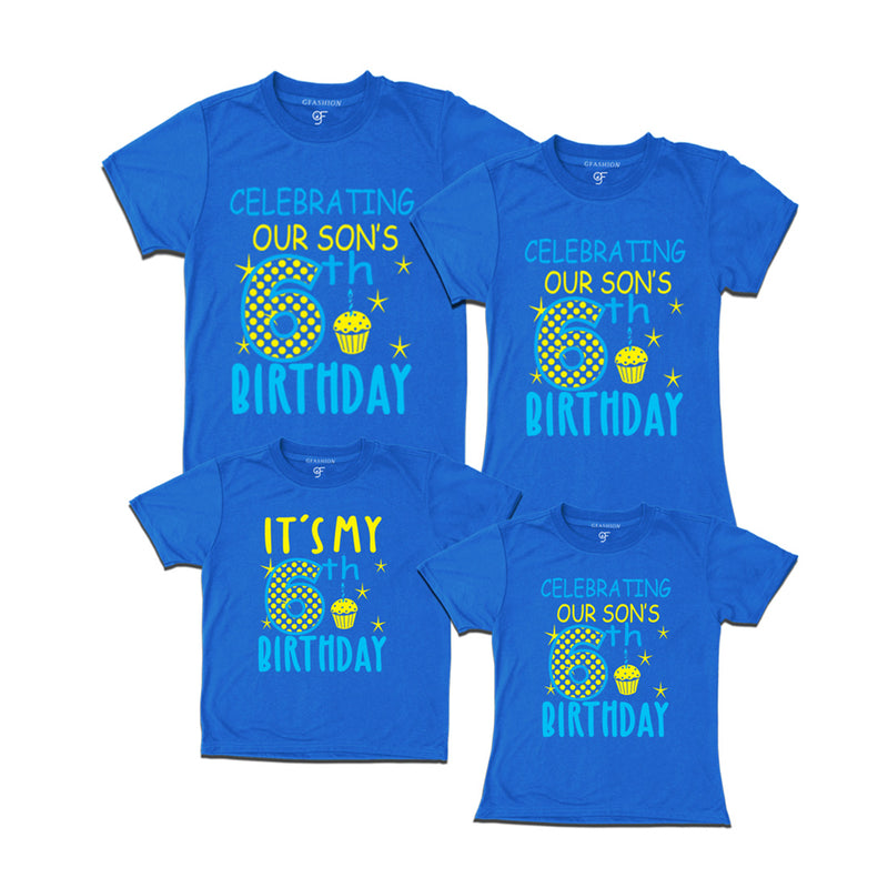 Celebrating 6th Birthday T-shirts For Son With Family in Blue Color available @ gfashion.jpg