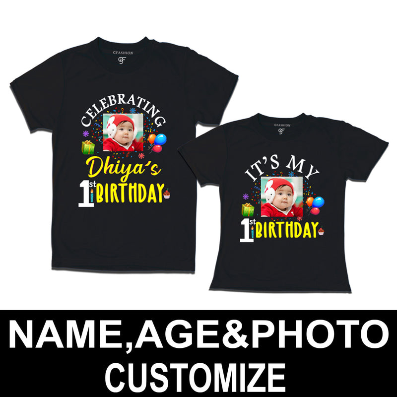 Celebrating Birthday Photo T-shirts for Dad and Daughter in Black Color available @ gfashion.jpg