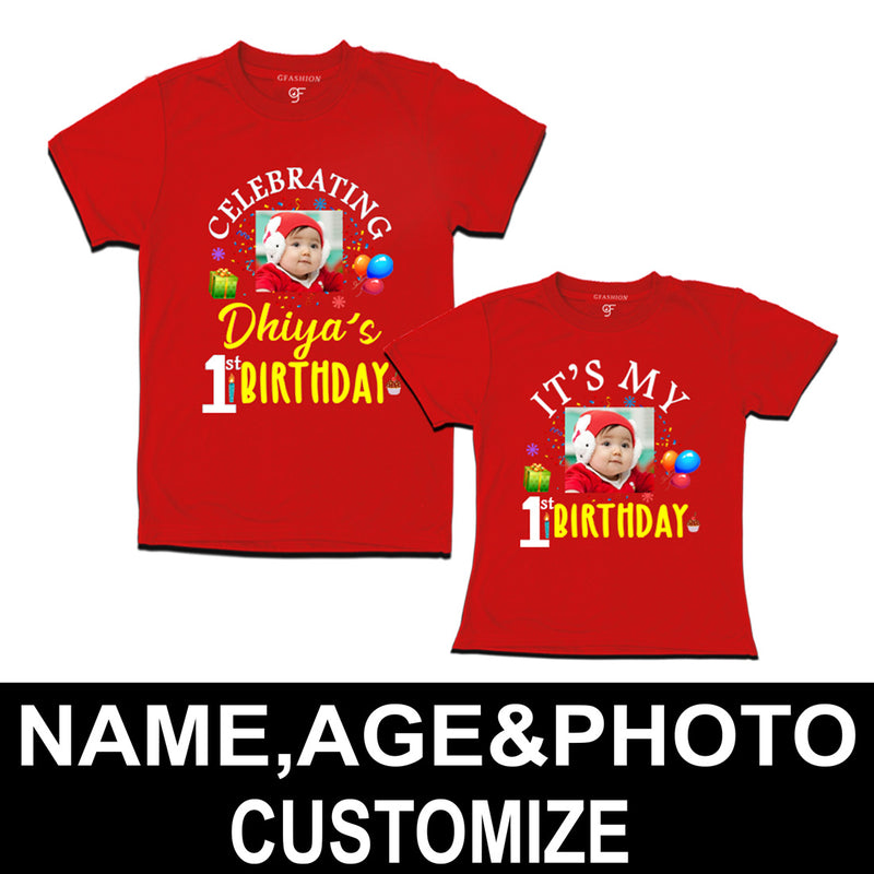 Celebrating Birthday Photo T-shirts for Dad and Daughter in Red Color available @ gfashion.jpg