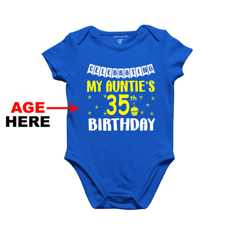 Celebrating My Auntie's Birthday Age Customized Onesie or Bodysuit or Rompers in Blue Color available @ gfashion.jpg