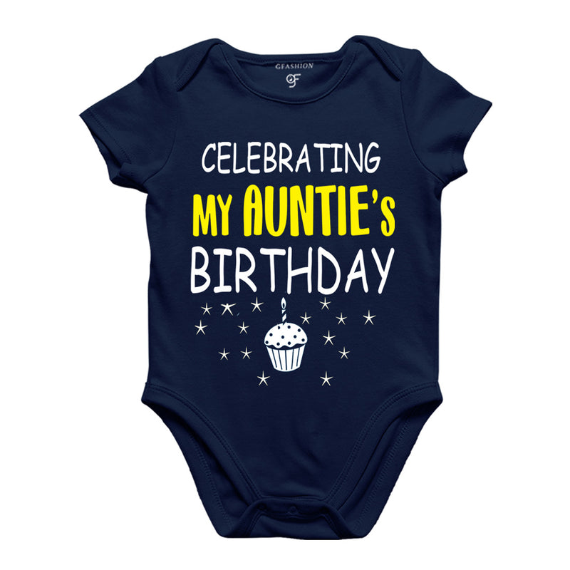 Celebrating My Auntie's Birthday Bodysuit or Rompers in Navy Color available @ gfashion.jpg