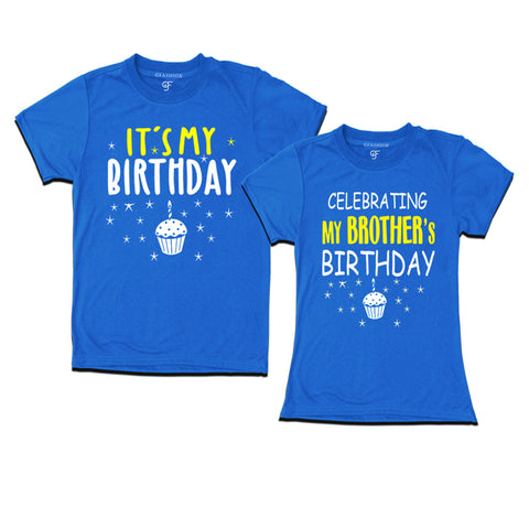 Celebrating My Brother's Birthday T-shirts With Sister in Blue Color available @ gfashion.jpg