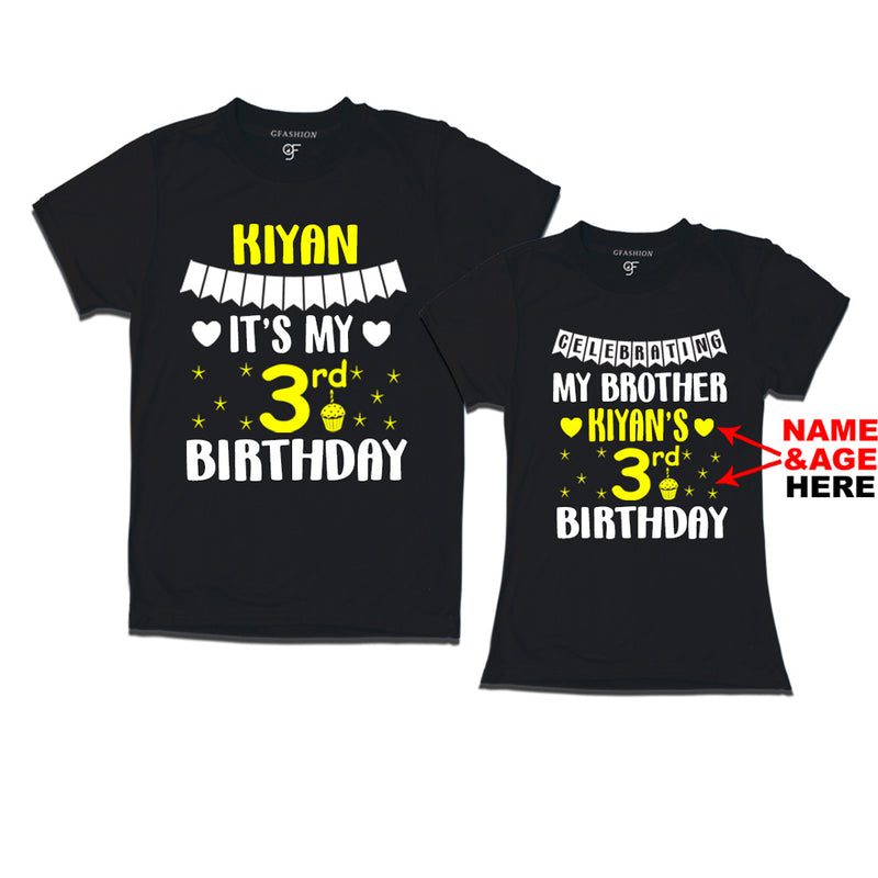 Celebrating My Brother's Birthday With Name and Age Customized T-shirts in Black Color available @ gfashion.jpg