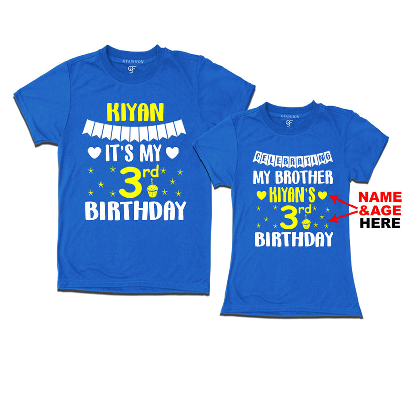 Celebrating My Brother's Birthday With Name and Age Customized T-shirts in Blue Color available @ gfashion.jpg