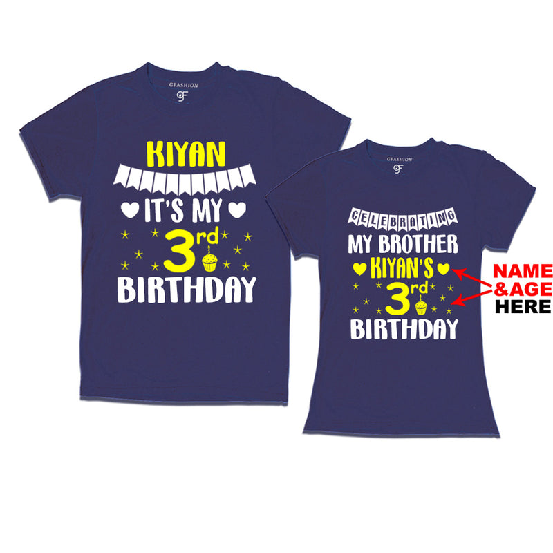 Celebrating My Brother's Birthday With Name and Age Customized T-shirts in Navy Color available @ gfashion.jpg