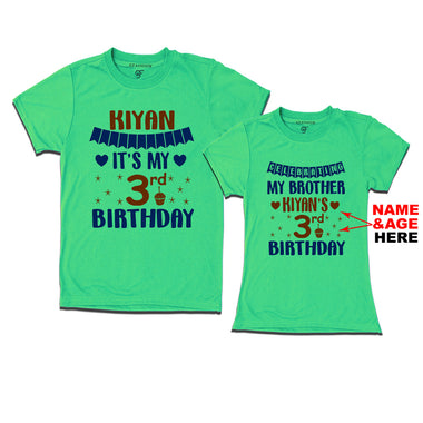 Celebrating My Brother's Birthday With Name and Age Customized T-shirts in Pista Green Color available @ gfashion.jpg