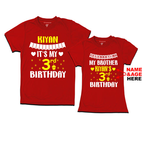 Celebrating My Brother's Birthday With Name and Age Customized T-shirts in Red Color available @ gfashion.jpg