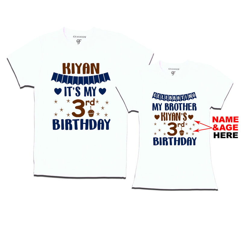 Celebrating My Brother's Birthday With Name and Age Customized T-shirts in White Color available @ gfashion.jpg