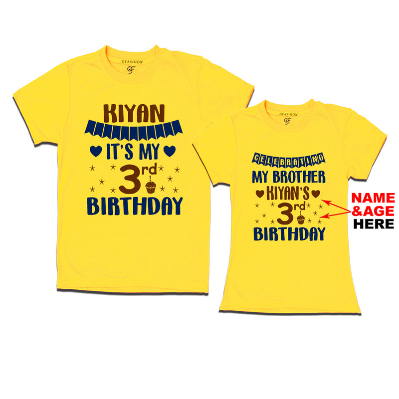 Celebrating My Brother's Birthday With Name and Age Customized T-shirts in Yellow Color available @ gfashion.jpg