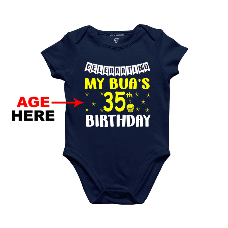 Celebrating My Bua's Birthday Age Customized Onesie or Bodysuit or Rompers in Navy Color available @ gfashion.jpg