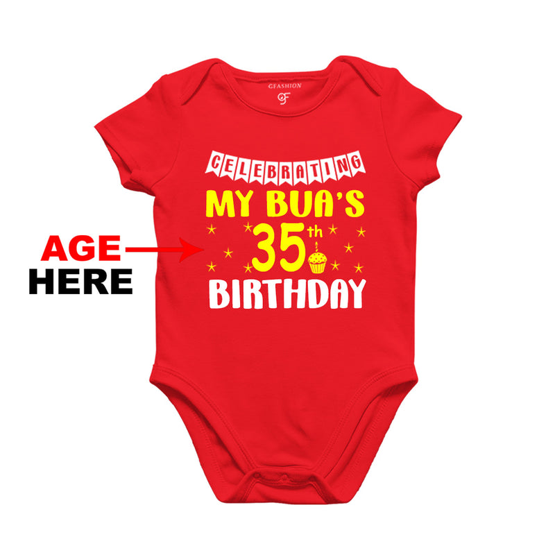 Celebrating My Bua's Birthday Age Customized Onesie or Bodysuit or Rompers in Red Color available @ gfashion.jpg