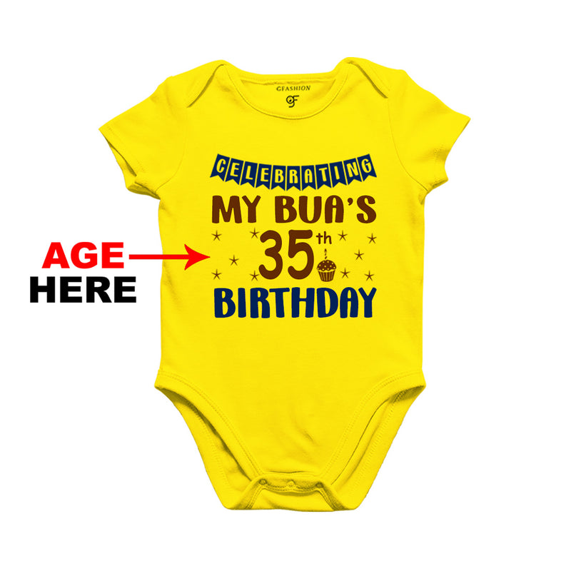 Celebrating My Bua's Birthday Age Customized Onesie or Bodysuit or Rompers in Yellow Color available @ gfashion.jpg