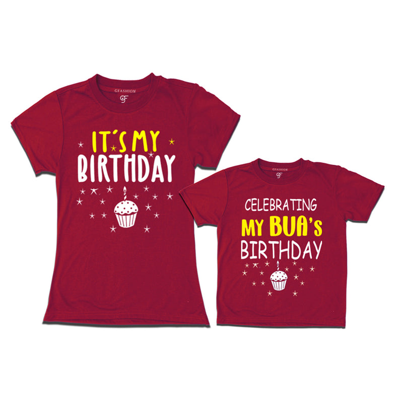 Celebrating My Bua's Birthday T-shirts in Maroon Color available @ gfashion.jpg