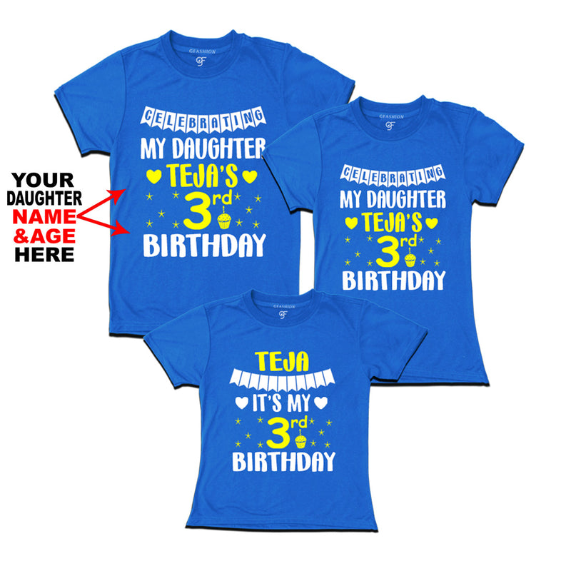 Celebrating My Daughter's Birthday-Name and Age Customized T-shirts With Family in Blue Color available @ gfashion.jpg