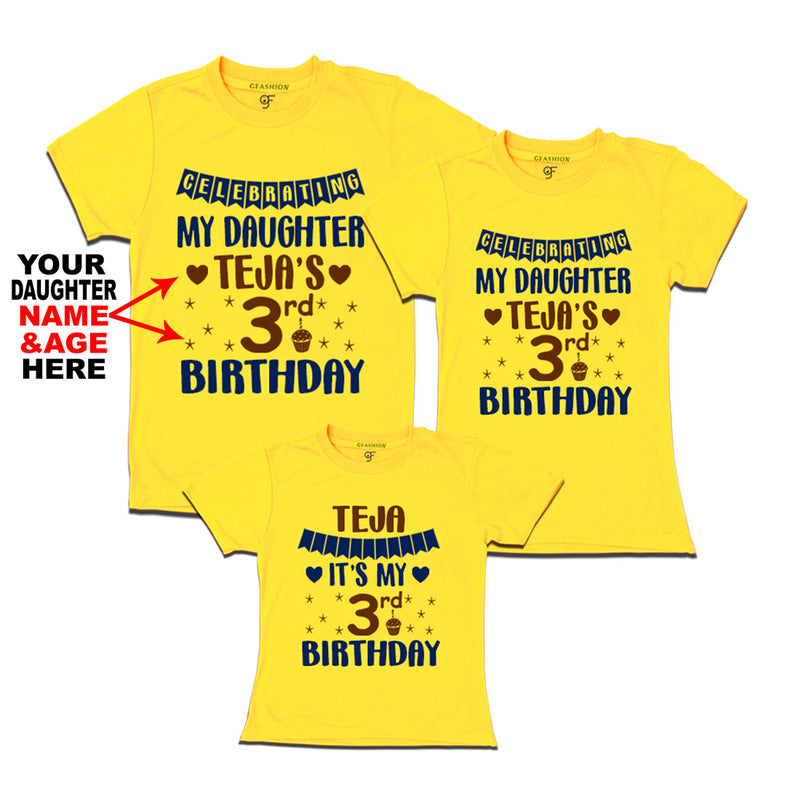 Celebrating My Daughter's Birthday-Name and Age Customized T-shirts With Family in Yellow Color available @ gfashion.jpg