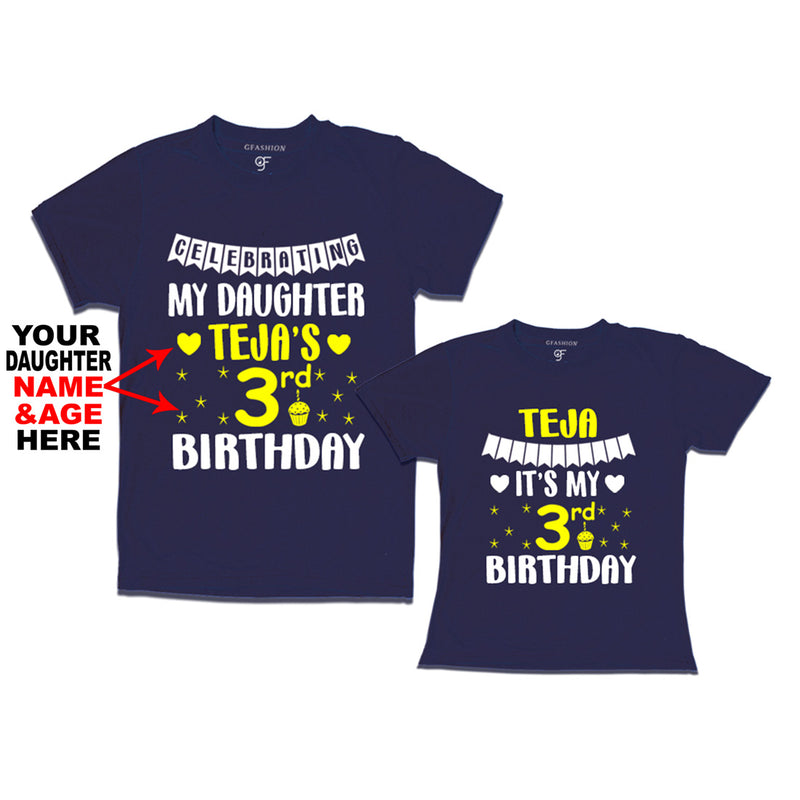 Celebrating My Daughter's Birthday -Name and Age Customized T-shirts with Dad in Navy Color available @ gfashion.jpg