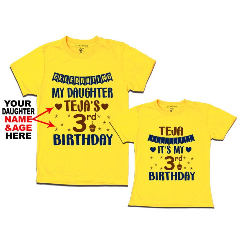 Celebrating My Daughter's Birthday -Name and Age Customized T-shirts with Dad in Yellow Color available @ gfashion.jpg