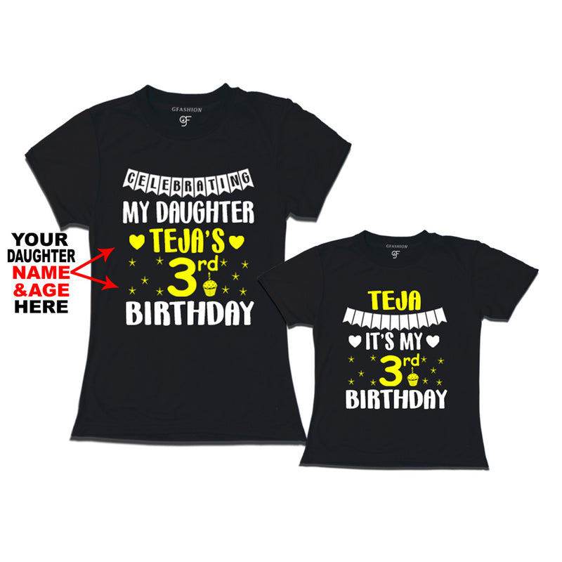Celebrating My Daughter's Birthday -Name and Age Customized T-shirts with Mom in Black Color available @ gfashion.jpg