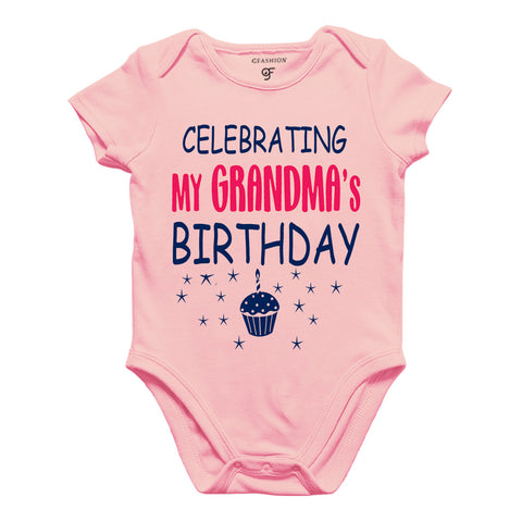 Celebrating My Grandma's Birthday Bodysuit or Rompers in Pink Color available @ gfashion.jpg