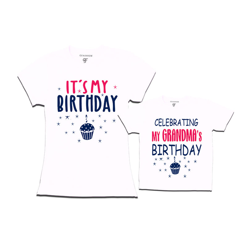 Celebrating My Grandma's Birthday T-shirts in White Color available @ gfashion.jpg
