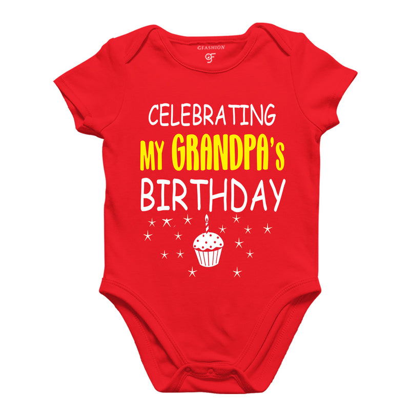 Celebrating My Grandpa's Birthday Bodysuit or Rompers in Red Color available @ gfashion.jpg