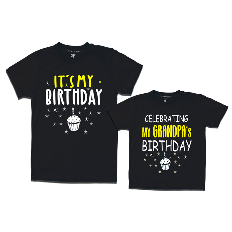 Celebrating My Grandpa's Birthday T-shirts in Black Color available @ gfashion.jpg