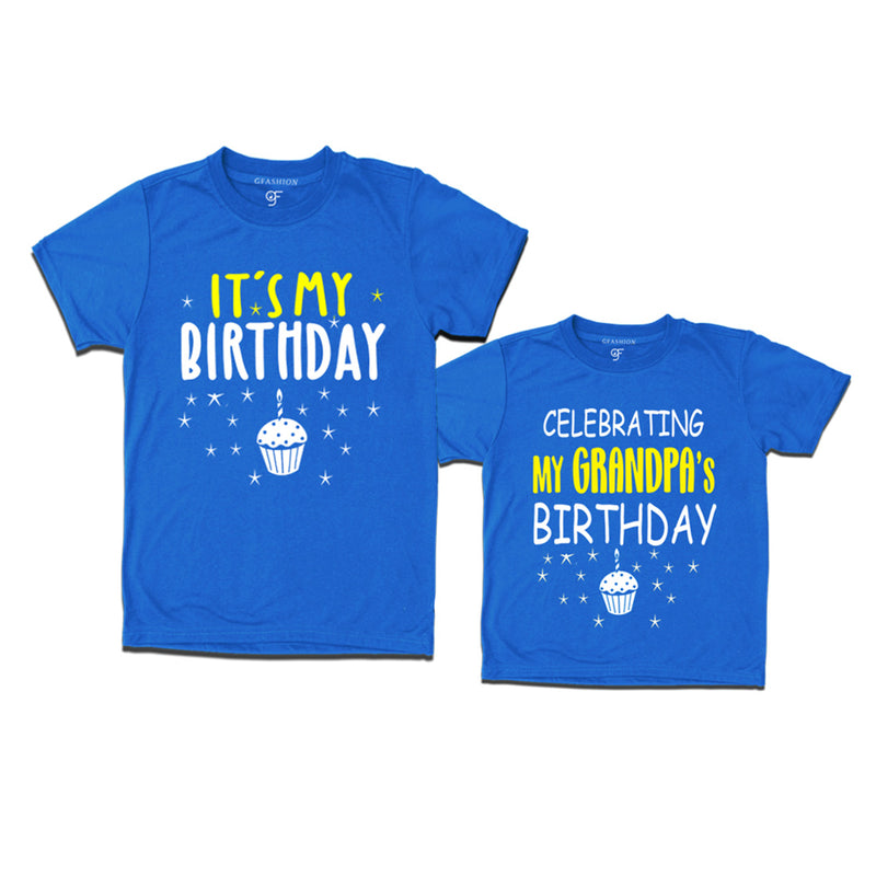 Celebrating My Grandpa's Birthday T-shirts in Blue Color available @ gfashion.jpg