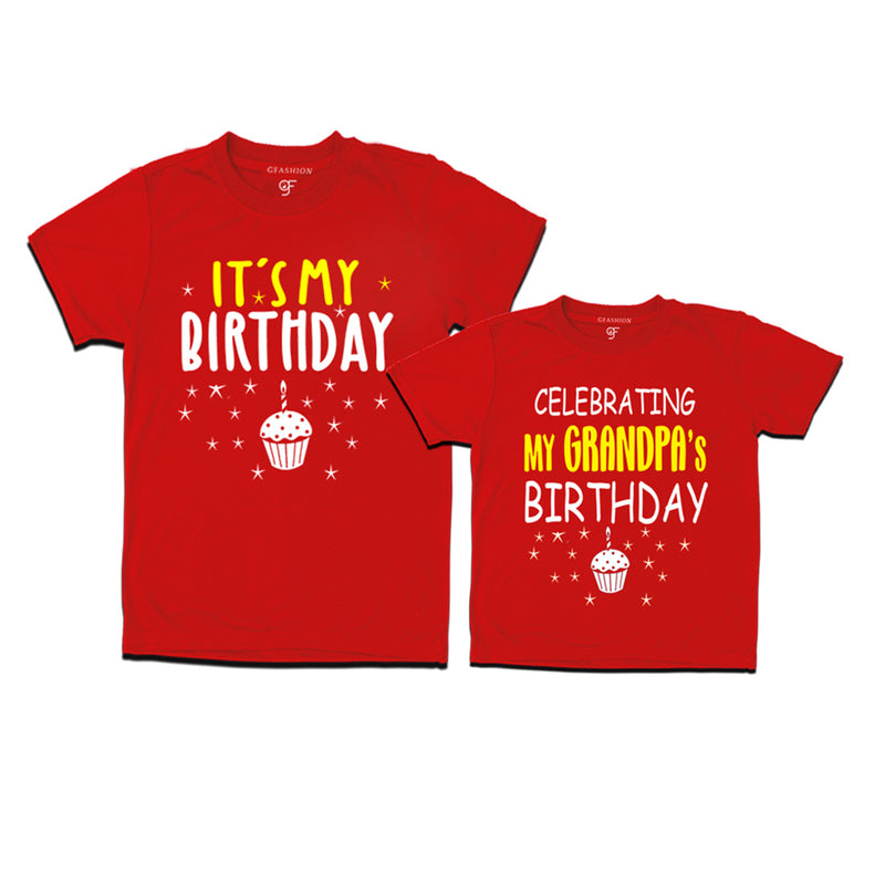 Celebrating My Grandpa's Birthday T-shirts in Red Color available @ gfashion.jpg