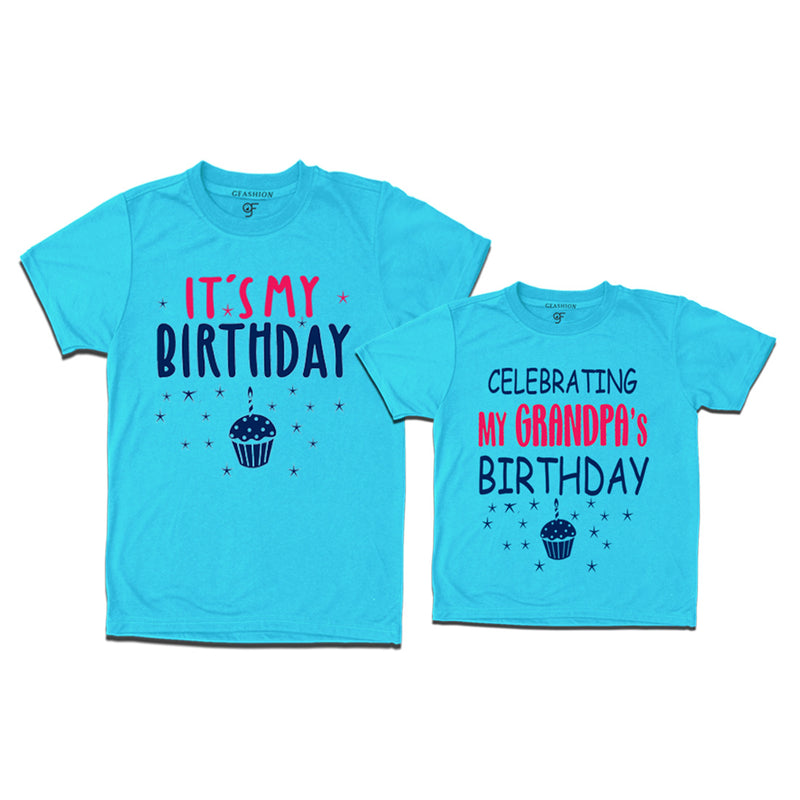 Celebrating My Grandpa's Birthday T-shirts in Sky Blue Color available @ gfashion.jpg