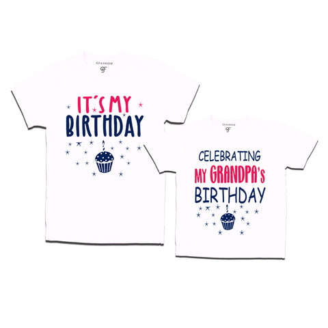 Celebrating My Grandpa's Birthday T-shirts in White Color available @ gfashion.jpg