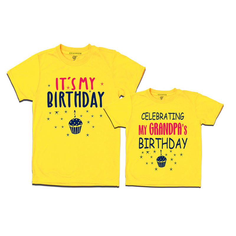 Celebrating My Grandpa's Birthday T-shirts in Yellow Color available @ gfashion.jpg