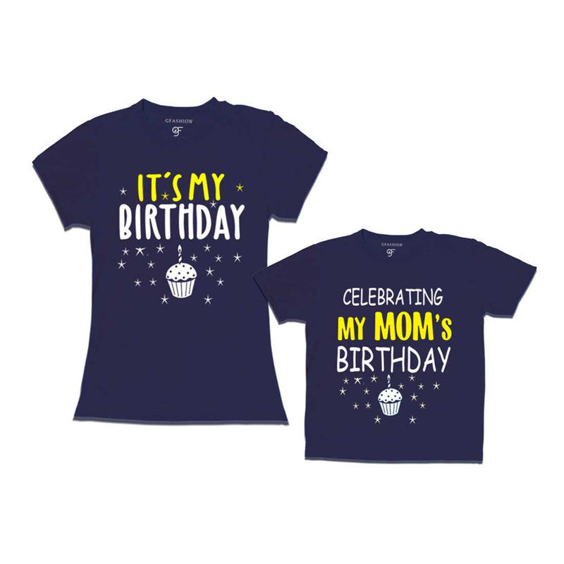 Celebrating My Mom's Birthday T-shirts in Navy Color available @ gfashion.jpg