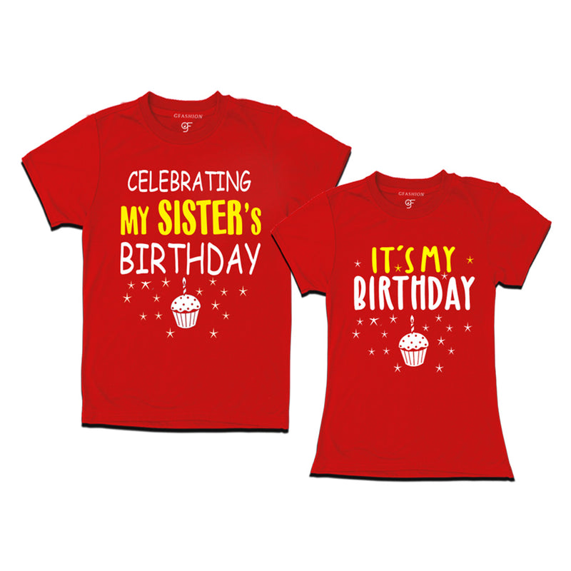 Celebrating My Sister's Birthday T-shirts With Brother in Red Color available @ gfashion.jpg