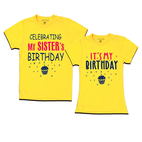 Celebrating My Sister's Birthday T-shirts With Brother in Yellow Color available @ gfashion.jpg