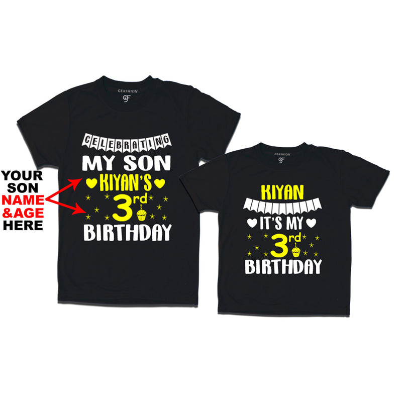 Celebrating My Son's Birthday-Name and Age Customized T-shirts With Dad in Black Color available @ gfashion.jpg