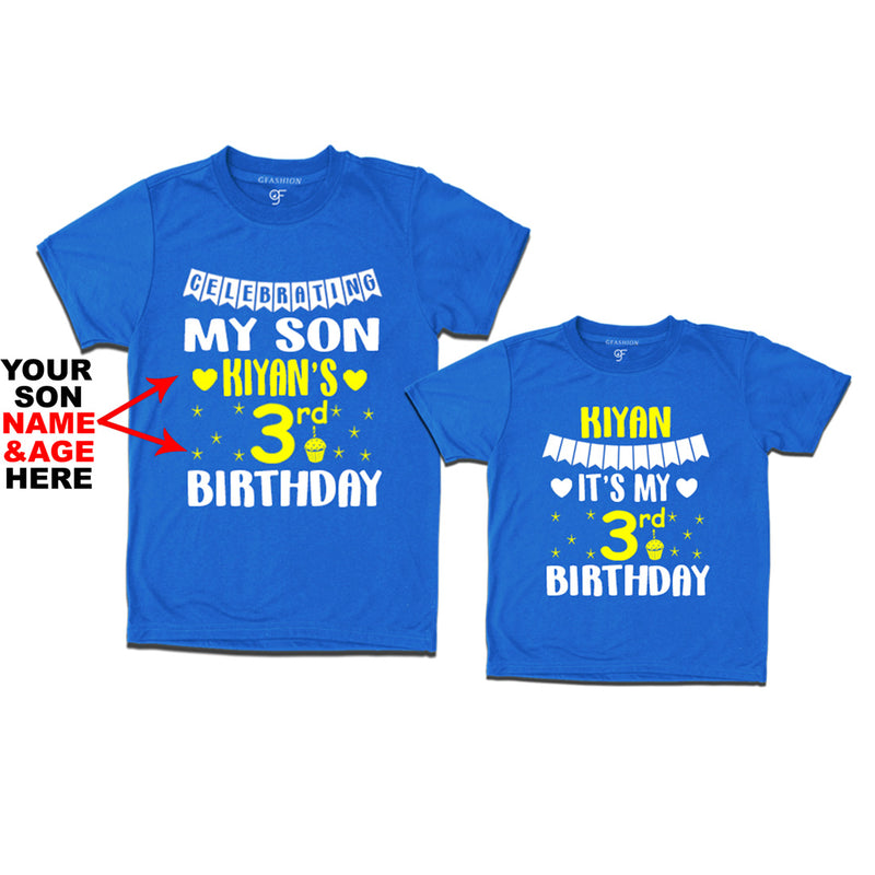 Celebrating My Son's Birthday-Name and Age Customized T-shirts With Dad in Blue Color available @ gfashion.jpg