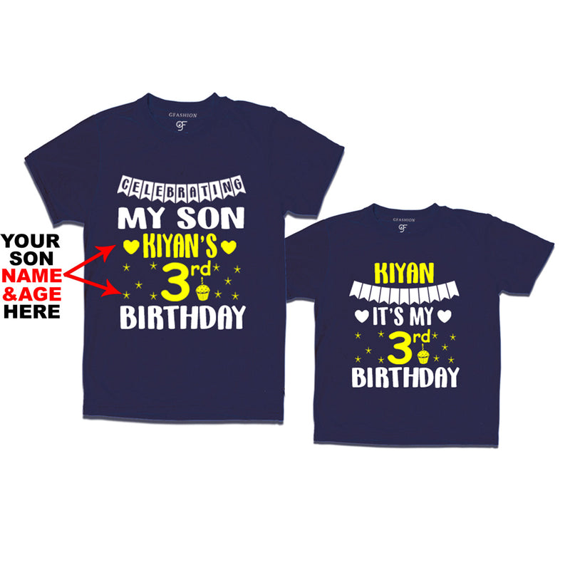 Celebrating My Son's Birthday-Name and Age Customized T-shirts With Dad in Navy Color available @ gfashion.jpg