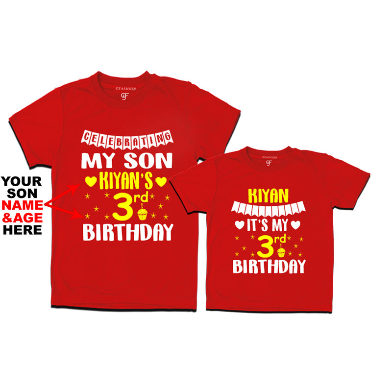Celebrating My Son's Birthday-Name and Age Customized T-shirts With Dad in Red Color available @ gfashion.jpg