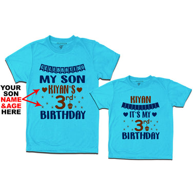 Celebrating My Son's Birthday-Name and Age Customized T-shirts With Dad in Sky Blue Color available @ gfashion.jpg