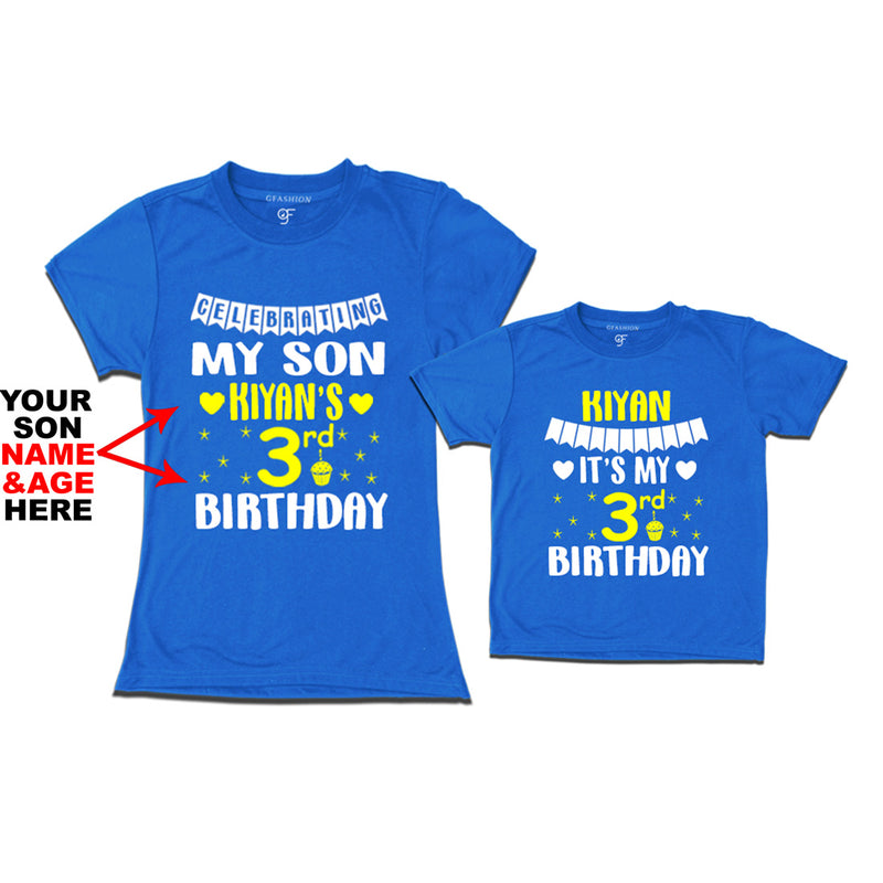 Celebrating My Son's Birthday-Name and Age Customized T-shirts With Mom in Blue Color available @ gfashion.jpg