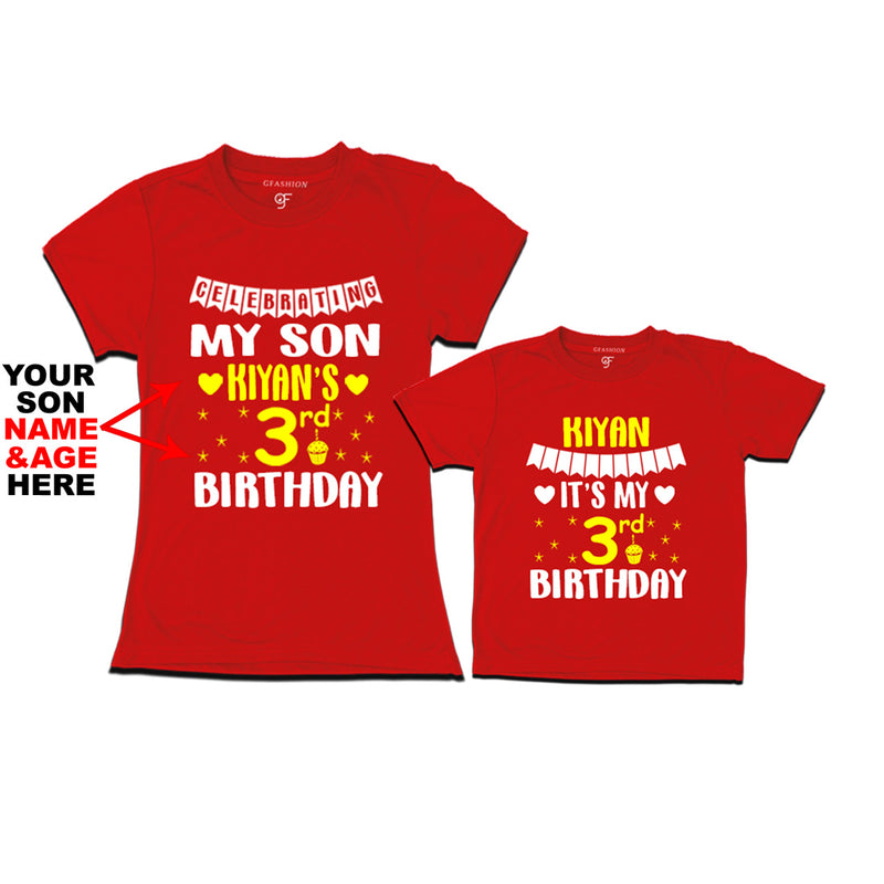 Celebrating My Son's Birthday-Name and Age Customized T-shirts With Mom in Red Color available @ gfashion.jpg