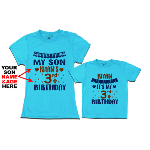 Celebrating My Son's Birthday-Name and Age Customized T-shirts With Mom in Sky Blue Color available @ gfashion.jpg