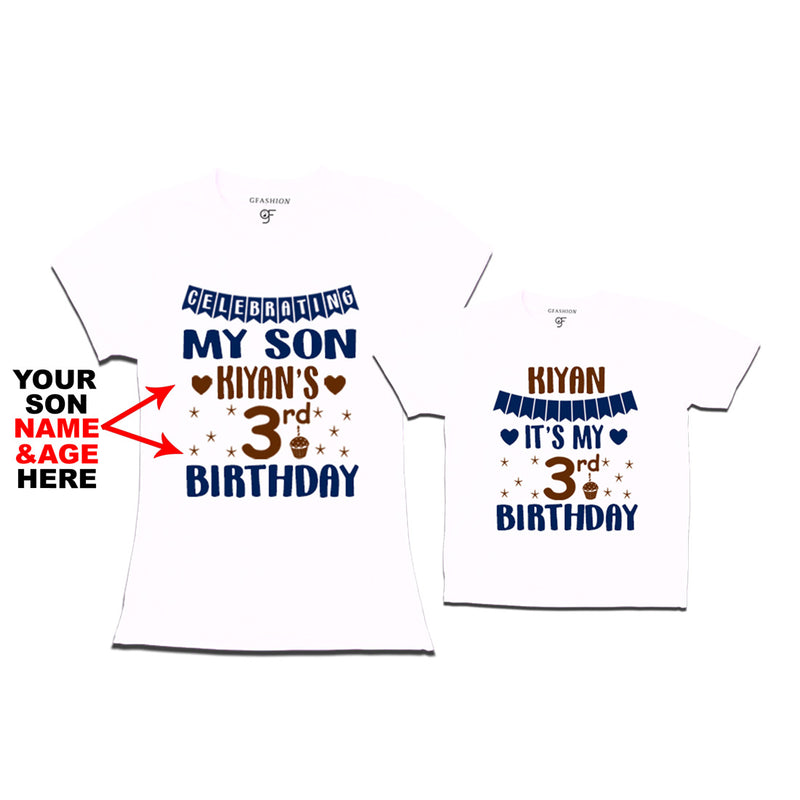 Celebrating My Son's Birthday-Name and Age Customized T-shirts With Mom in White Color available @ gfashion.jpg
