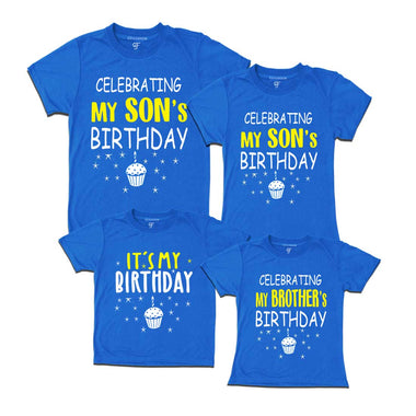 Celebrating My Son's Birthday Family T-shirts in Blue Color available @ gfashion.jpg