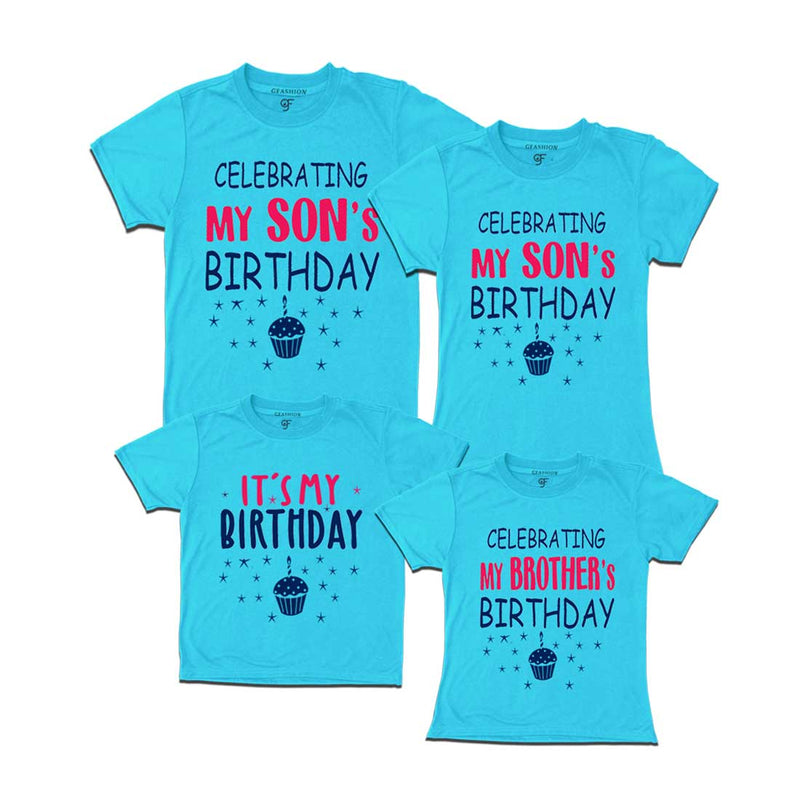 Celebrating My Son's Birthday Family T-shirts in Sky Blue Color available @ gfashion.jpg