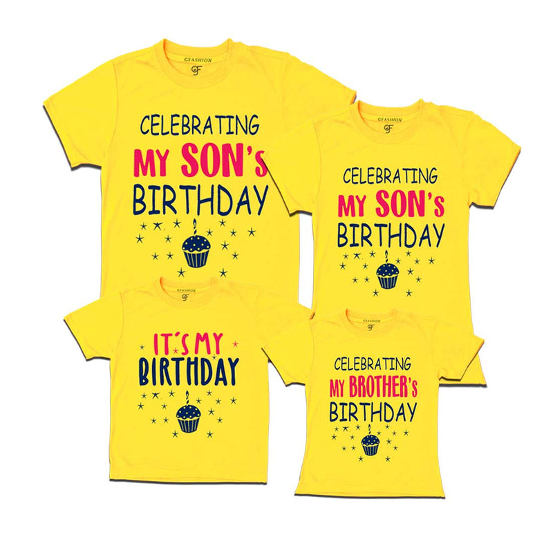 Celebrating My Son's Birthday Family T-shirts in Yellow Color available @ gfashion.jpg