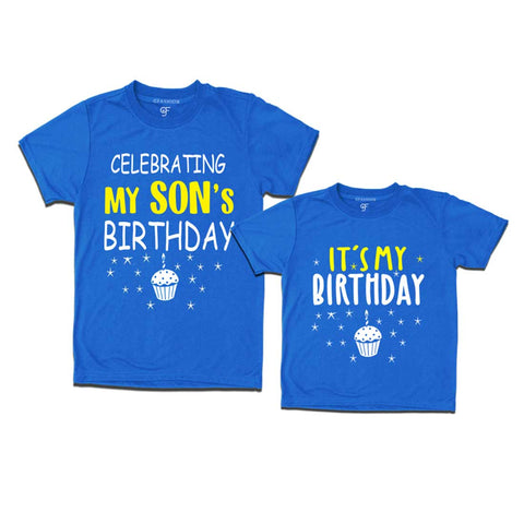 Celebrating My Son's Birthday T-shirts With Dad in Blue Color available @ gfashion.jpg